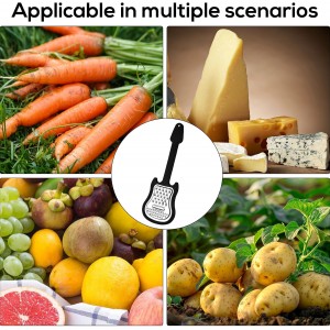 Handheld Cheese Grater, Stainless Steel Shredder with Handle Multi-Functional Guitar Shaped Kitchen Slicer Grater Zester for Cheese, Vegetables, Fruit, Salad