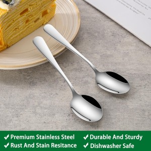 4.7 Inch Tea & Coffee Spoons,Set Of 8 Stainless Steel Espresso Spoons,Dishwasher Safe Small Spoon For Dessert Cake,Durable Metal Mini Spoon