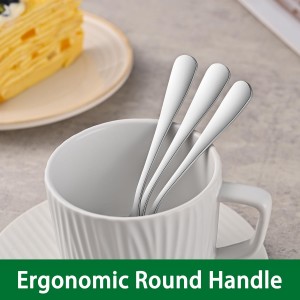 4.7 Inch Tea & Coffee Spoons,Set Of 8 Stainless Steel Espresso Spoons,Dishwasher Safe Small Spoon For Dessert Cake,Durable Metal Mini Spoon