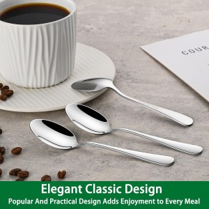 4.7 Inch Tea & Coffee Spoons,Set Of 8 Stainless Steel Espresso Spoons,Dishwasher Safe Small Spoon For Dessert Cake,Durable Metal Mini Spoon