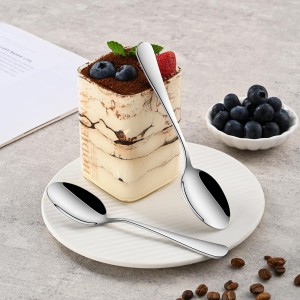 4.7 Inch Tea & Coffee Spoons,Set Of 8 Stainless Steel Espresso Spoons,Dishwasher Safe Small Spoon For Dessert Cake,Durable Metal Mini Spoon