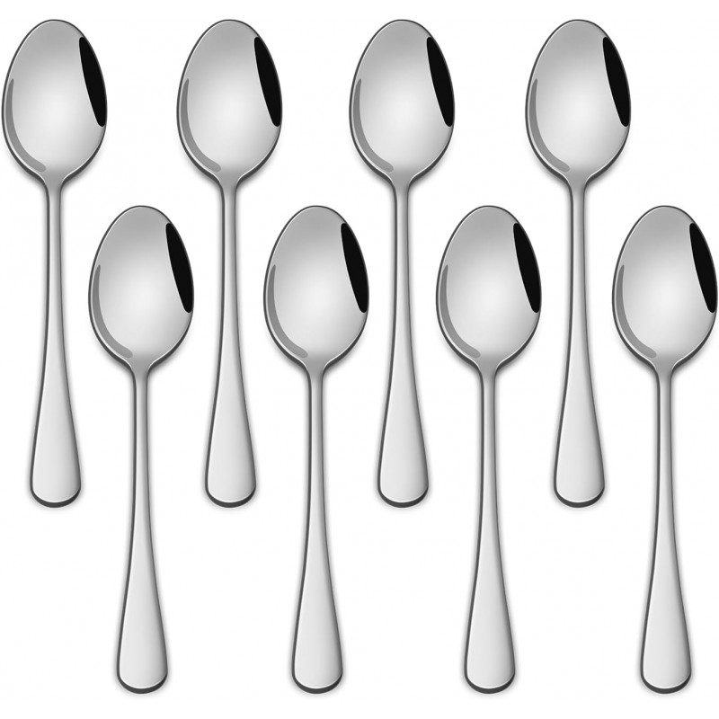 4.7 Inch Tea & Coffee Spoons,Set Of 8 Stainless Steel Espresso Spoons,Dishwasher Safe Small Spoon For Dessert Cake,Durable Metal Mini Spoon