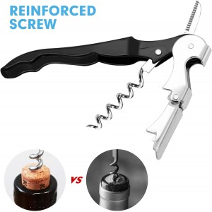 Wine Opener Professional Waiter's Corkscrew Wine Opener Set - Stainless Steel Wine Key with Foil Cutter, Multifunctional Bottle Opener for Wine & Beer