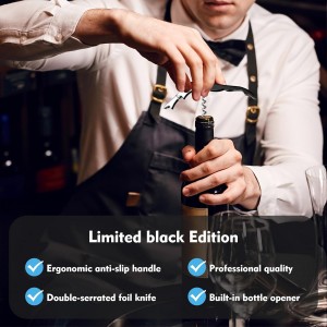 Wine Opener Professional Waiter's Corkscrew Wine Opener Set - Stainless Steel Wine Key with Foil Cutter, Multifunctional Bottle Opener for Wine & Beer