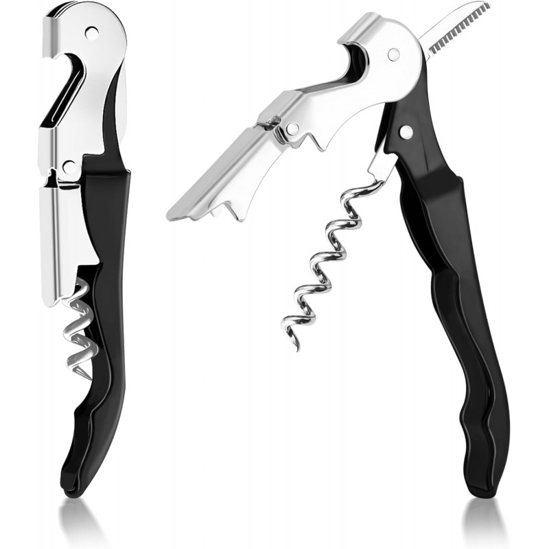 Wine Opener Professional Waiter's Corkscrew Wine Opener Set - Stainless Steel Wine Key with Foil Cutter, Multifunctional Bottle Opener for Wine & Beer
