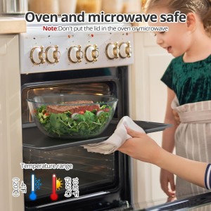 4.7 Qt Extra Large Glass Mixing Bowls Clear Glass Salad Cooking Bowls for Kitchen Salad Bread Storage