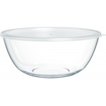 4.7 Qt Extra Large Glass Mixing Bowls Clear Glass Salad Cooking Bowls for Kitchen Salad Bread Storage
