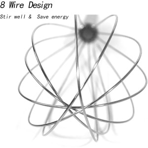 3 Pack Egg Whisk and Cooking Brush Scraper Set, Stainless Steel Wire Whisks for kitchen Cooking Blending Whisking