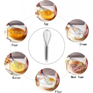 3 Pack Egg Whisk and Cooking Brush Scraper Set, Stainless Steel Wire Whisks for kitchen Cooking Blending Whisking