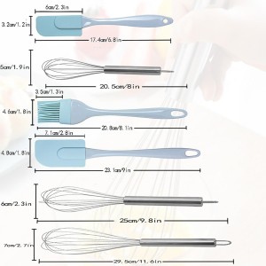 3 Pack Egg Whisk and Cooking Brush Scraper Set, Stainless Steel Wire Whisks for kitchen Cooking Blending Whisking