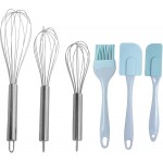 3 Pack Egg Whisk and Cooking Brush Scraper Set, Stainless Steel Wire Whisks for kitchen Cooking Blending Whisking