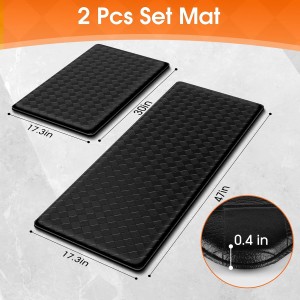 Kitchen Mats, 2PCS Kitchen Rugs, Cushioned Anti Fatigue Kitchen Mats for Floor, Non-Slip Standing Sink Mat, Waterproof Kitchen Rug Set for Kitchen Floor Office,17.3