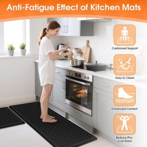 Kitchen Mats, 2PCS Kitchen Rugs, Cushioned Anti Fatigue Kitchen Mats for Floor, Non-Slip Standing Sink Mat, Waterproof Kitchen Rug Set for Kitchen Floor Office,17.3