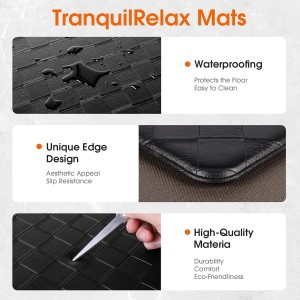 Kitchen Mats, 2PCS Kitchen Rugs, Cushioned Anti Fatigue Kitchen Mats for Floor, Non-Slip Standing Sink Mat, Waterproof Kitchen Rug Set for Kitchen Floor Office,17.3