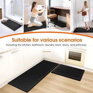 Kitchen Mats, 2PCS Kitchen Rugs, Cushioned Anti Fatigue Kitchen Mats for Floor, Non-Slip Standing Sink Mat, Waterproof Kitchen Rug Set for Kitchen Floor Office,17.3