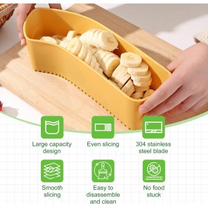 Fruit Slicer Banana Cutter, Strawberry Slicer, Cucumber, Speed for Egg Hot Dog Grape, Strawberry Cutter kitchen gadget(Yellow)