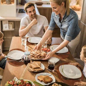 ADRIMER Placemats, Heat Resistant Oval Placemats Set of 8 Washable 12 x 17 Inch, Waterproof Table Mats, Wipeable Pu Place Mats for Kitchen, Dining Room, Turmeric Brown
