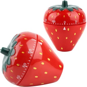 Mechanical Kitchen Timer, Egg Timer Cute, Wind up Timer Manual, Visual Timer, Cooking Timer Trawberry Shaped for Classroom Hard Boiled Eggs