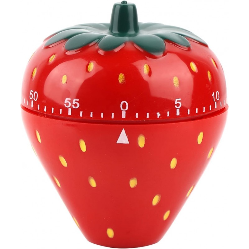 Mechanical Kitchen Timer, Egg Timer Cute, Wind up Timer Manual, Visual Timer, Cooking Timer Trawberry Shaped for Classroom Hard Boiled Eggs