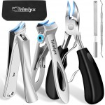 Toenail Clippers for Thick Toenails, Trimlyx Heavy Duty Toe Nail Clippers for Thick Nails for Seniors, Ingrown Nail Clippers for Men, Large Slanted Nail Clippers for Seniors Thick Nails 5Pcs