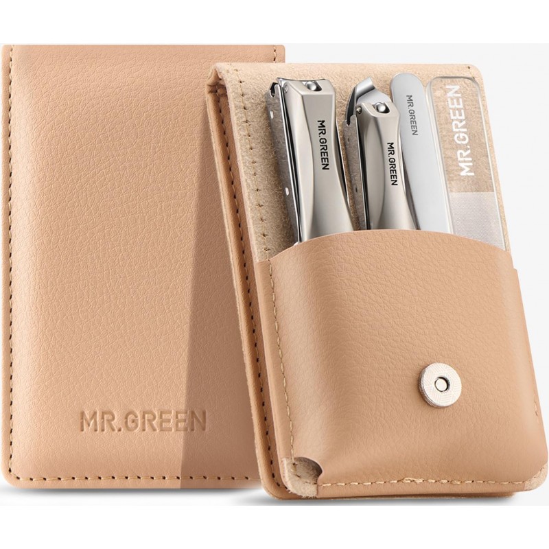 MR.GREEN 4Pcs Nail Clippers Set, Upgraded Anti-Splash Nail Clippers with Nail File and Tweezers, Professional Fingernail Toe Nail Clippers, Portable Manicure Nail Kit with Premium Case for Men& Women