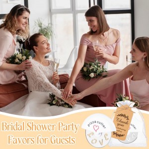 24Pcs Pizza Cutter Wedding Party Favors for Guests White Mini Stainless Steel Pizza Cutter with Thank You Cards Organza Bags for Bridal Decoration Baby Shower Return Gift Souvenirs Guest Prizes (24)