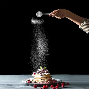Powdered Sugar Shaker Duster Flour Sifter, Stainless Steel Fine Mesh Sifter and Operated Handle Flour Duster for Baking Sugar Tea Spices Strainers