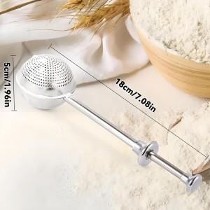 Powdered Sugar Shaker Duster Flour Sifter, Stainless Steel Fine Mesh Sifter and Operated Handle Flour Duster for Baking Sugar Tea Spices Strainers