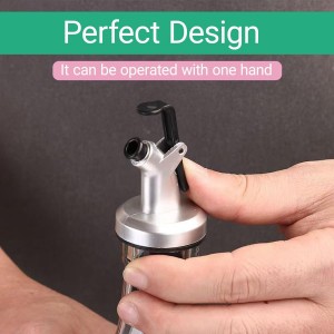 7-Pack Professional Oil Pour Spouts - Extra Wide Mouth for Syrup & Soy Sauce Bottles + Standard Wine Stoppers (Silver)