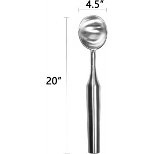 Stainless Steel Ice Cream Scoop - Heavy Duty Heater with Ergonomic Grip, Dishwasher Safe - Best for Ice Cream & Cookie Dough, Silvery, 1Pcs