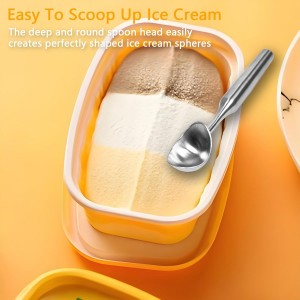 Stainless Steel Ice Cream Scoop - Heavy Duty Heater with Ergonomic Grip, Dishwasher Safe - Best for Ice Cream & Cookie Dough, Silvery, 1Pcs