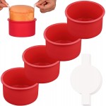 HUAKENER 4 Inch Cake Pan, 4 Pack Silicone Cake Molds with 100 Pieces Parchment Paper, Nonstick Round Cake Pan for Smash Cakes, Layer Cakes, Cheese Caks, Chocolate Cakes