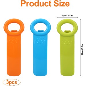 3pcs Jar Openers, Easy Use Canning Lid Opener Comfortable Grip Jar Key Original Tool Great for Elderly Women, Weak Hands, Kids and Anyone(Orange, Green, Blue)