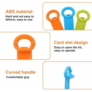 3pcs Jar Openers, Easy Use Canning Lid Opener Comfortable Grip Jar Key Original Tool Great for Elderly Women, Weak Hands, Kids and Anyone(Orange, Green, Blue)