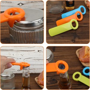 3pcs Jar Openers, Easy Use Canning Lid Opener Comfortable Grip Jar Key Original Tool Great for Elderly Women, Weak Hands, Kids and Anyone(Orange, Green, Blue)