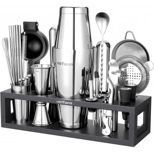 HMYBAR® Bartender Kit with Black Bamboo...