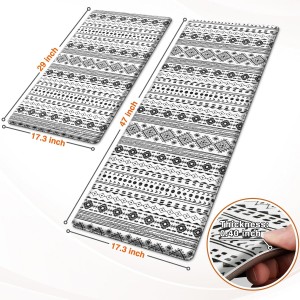 StepRite Kitchen Mats for Floor, Kitchen Rugs Sets of 2, Non-Slip Washable Kitchen Decor Rugs, Anti Fatigue Mats for Kitchen Floor, Sink, Office, Laundry, 17.3