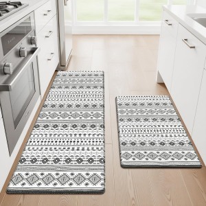 StepRite Kitchen Mats for Floor, Kitchen Rugs Sets of 2, Non-Slip Washable Kitchen Decor Rugs, Anti Fatigue Mats for Kitchen Floor, Sink, Office, Laundry, 17.3