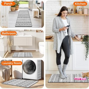 StepRite Kitchen Mats for Floor, Kitchen Rugs Sets of 2, Non-Slip Washable Kitchen Decor Rugs, Anti Fatigue Mats for Kitchen Floor, Sink, Office, Laundry, 17.3