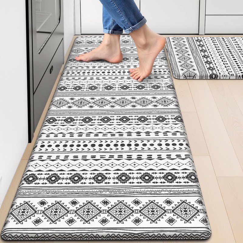 StepRite Kitchen Mats for Floor, Kitchen Rugs Sets of 2, Non-Slip Washable Kitchen Decor Rugs, Anti Fatigue Mats for Kitchen Floor, Sink, Office, Laundry, 17.3