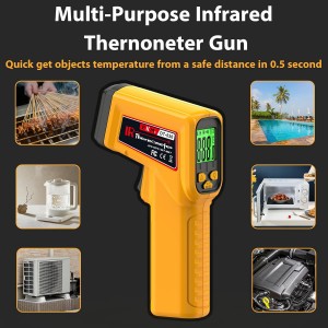 FKM Infrared Thermometer Gun Non-Contact Laser Temperature Gun,-58°F~986°F(-50°C~530°C) AdjustableEmissivity,Digital Thermometer Gun for Industrial,Kitchen Cooking,Oven,Automotive,HVAC,Not for Human