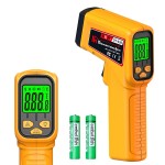 FKM Infrared Thermometer Gun Non-Contact Laser Temperature Gun,-58°F~986°F(-50°C~530°C) AdjustableEmissivity,Digital Thermometer Gun for Industrial,Kitchen Cooking,Oven,Automotive,HVAC,Not for Human