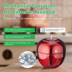Kitchen Timer Stainless Steel Mechanical Rotating Alarm 60 Minutes Count Down Timer for Cooking Learning