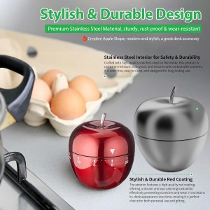 Kitchen Timer Stainless Steel Mechanical Rotating Alarm 60 Minutes Count Down Timer for Cooking Learning