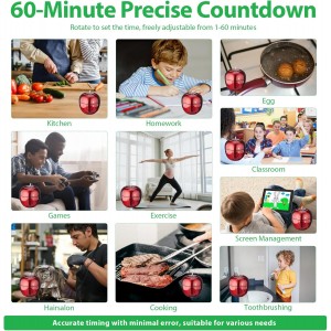 Kitchen Timer Stainless Steel Mechanical Rotating Alarm 60 Minutes Count Down Timer for Cooking Learning