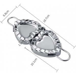 Dumpling Maker Empanada Maker Press: Heart Shaped Stainless Steel Dumpling Pie Mold Machine with Handle for Empanada Ravioli Pierogi Hand Pie 7.36 Inches