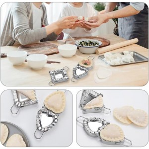 Dumpling Maker Empanada Maker Press: Heart Shaped Stainless Steel Dumpling Pie Mold Machine with Handle for Empanada Ravioli Pierogi Hand Pie 7.36 Inches
