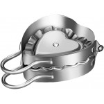 Dumpling Maker Empanada Maker Press: Heart Shaped Stainless Steel Dumpling Pie Mold Machine with Handle for Empanada Ravioli Pierogi Hand Pie 7.36 Inches