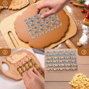 Cracker Cutter for Gold Fish,Stainless Steels Small Cookie Cutters,25 Cavity Fish Cookie Cutter,Mini Gold Molds for Crackers,Non-stick Dough