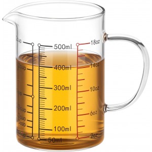 QWORK 16 Oz 2 Cup Glass Measuring Cup wi...